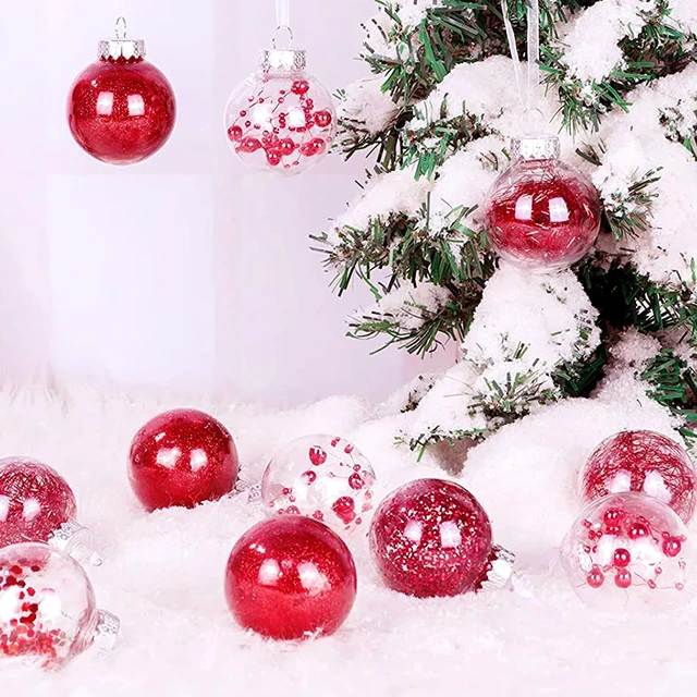 24pcs Silver Christmas Ball Ornaments For Christmas Tree Decoration