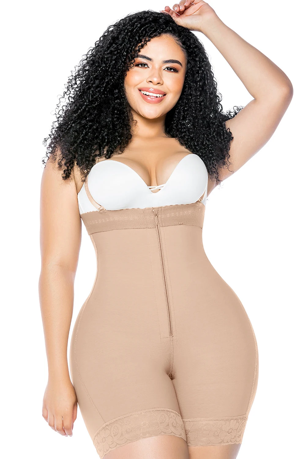 

Fajas Colombianas Butt Lifter Shapewear Belly Control Panties Crotch with Zipper Butt Lifter Thigh Slimming Plus Size