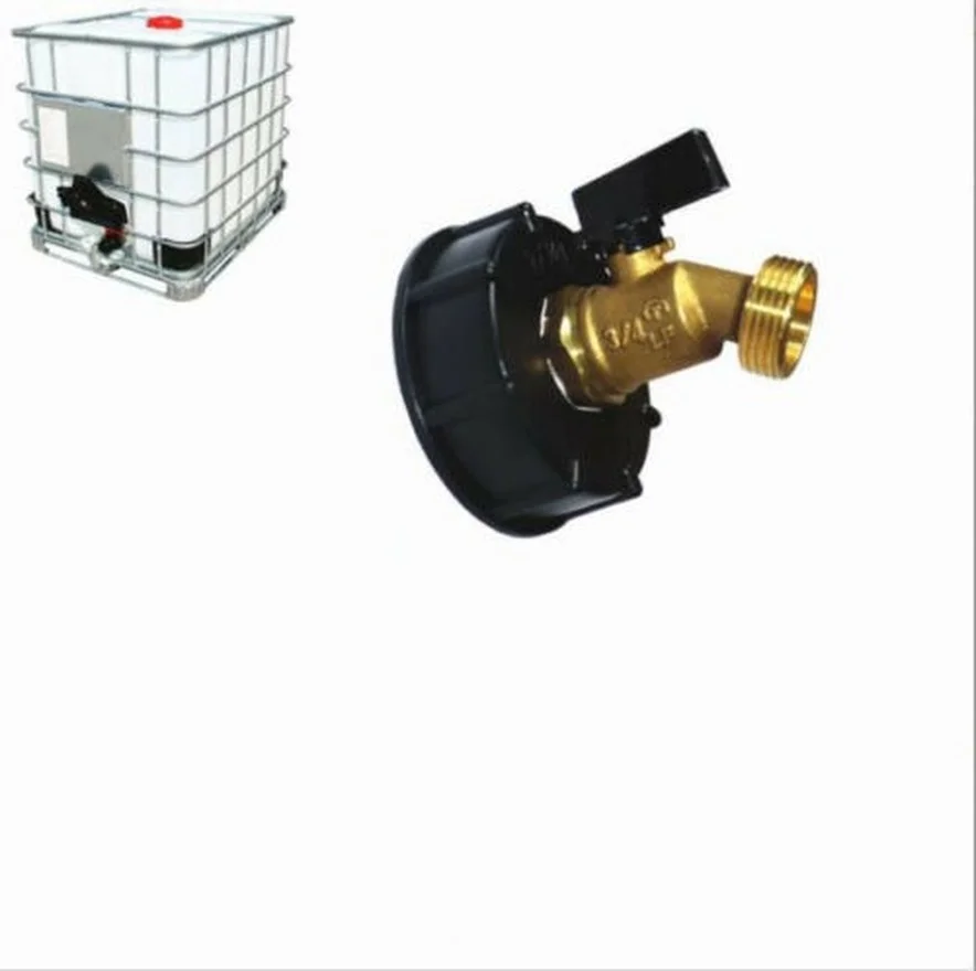 

275-330 Gallon IBC Tote Water Tank Adapter 2" Brass Hose Faucet Valve Tool 3/4''