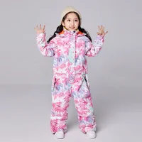 Winter Baby Children Ski Suits Boys Windproof One Piece Suit Girls Waterproof Thickened Insulation Outdoor Snowboarding Jumpsuit 1
