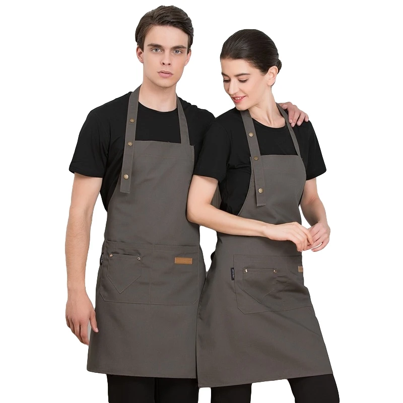 Unisex Chef Aprons Adjustable Coffee Shop Hairdresser Aprons Kitchen Uniforms Waiter Work Wear Food Service Restaurant Cook Bib
