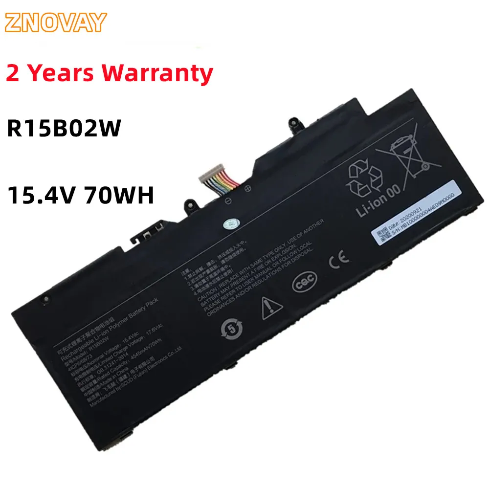 

ZNOVAY R15B02W 4ICP6/68/73 15.4V 70Wh/4545mAh Laptop Battery For Xiaomi Redmi Book Pro 15 R5 R7 XMA2007-BJ XMA2007-BB