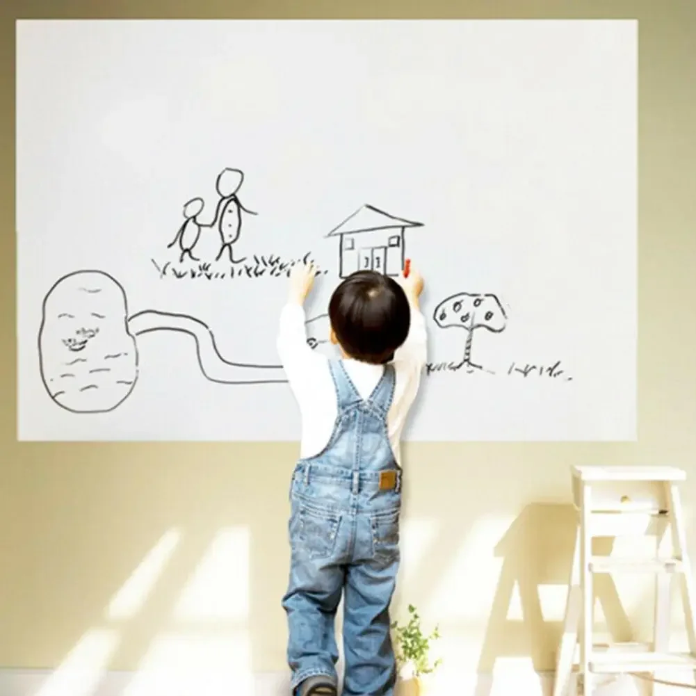 Blackboard Stickers Whiteboard Sticker Waterproof Reminder Message Board Whiteboard Blackboard Teaching Painting Graffiti Sticker Board 45*100cm