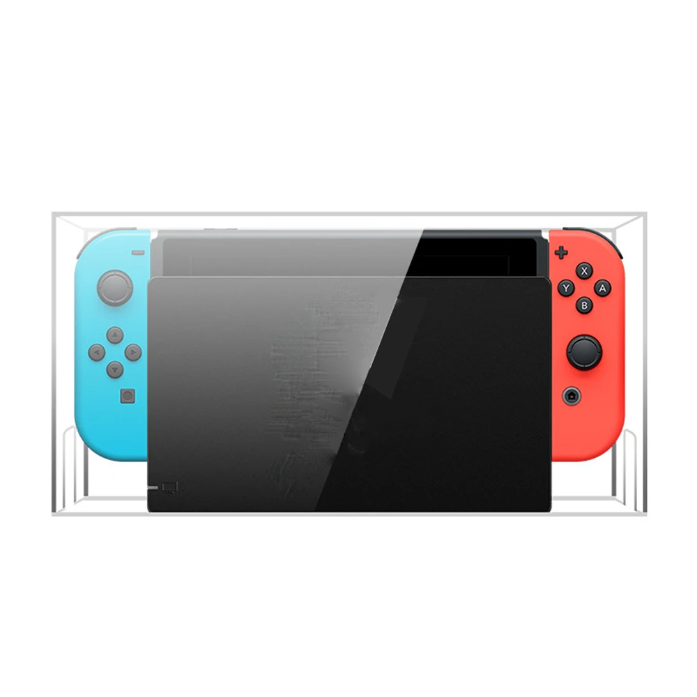 Transparent Host Protective Cover for NS Switch/ Switch OLED Clear Dustproof Acrylic Display Box for Switch Game Console