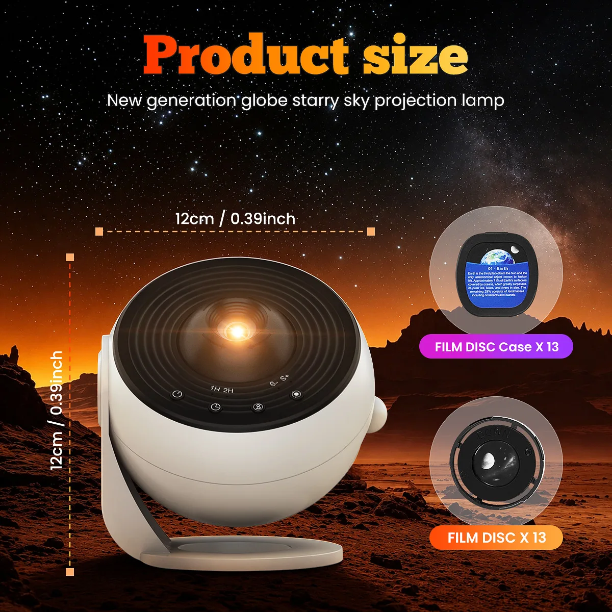 PRO Upgrade HD 360° Rotatable Starry Sky Galaxy Projector , Timer Funtion Adjustable Focal Length Planetarium 13 IN 1 Night Light for Bedroom Gift