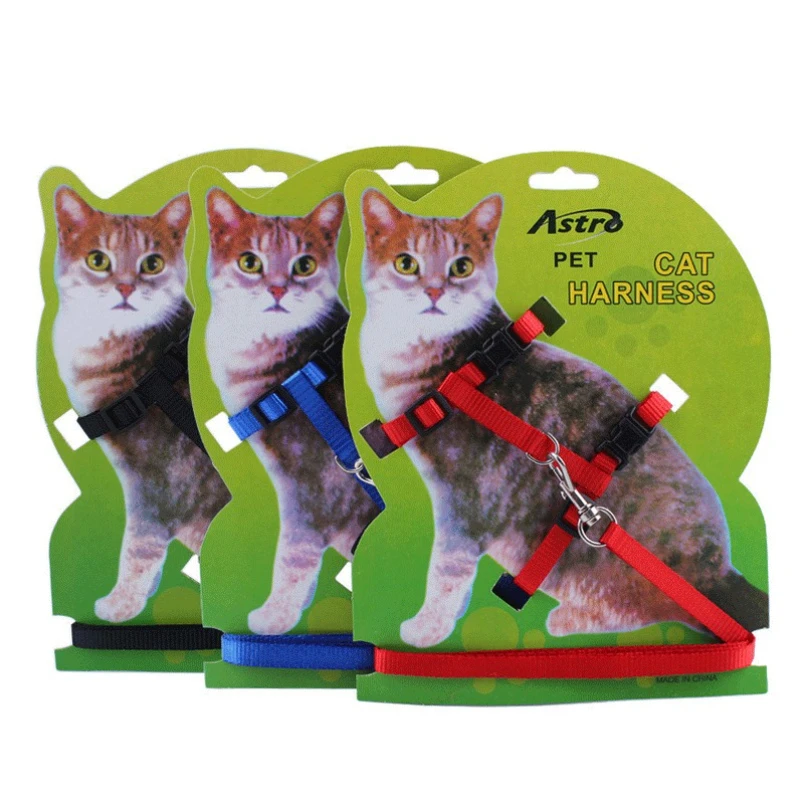 H-Shape Nylon Cat Harness and Leash Set, Adjustable Kitten Vest Harness for Walking Escape-Proof Puppy Harness for Small Dogs