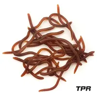 BURLE Lifelike Fishy Smell Red Soft Lures Simulation Earthworm Red Worms Artificial Fishing Lures 2