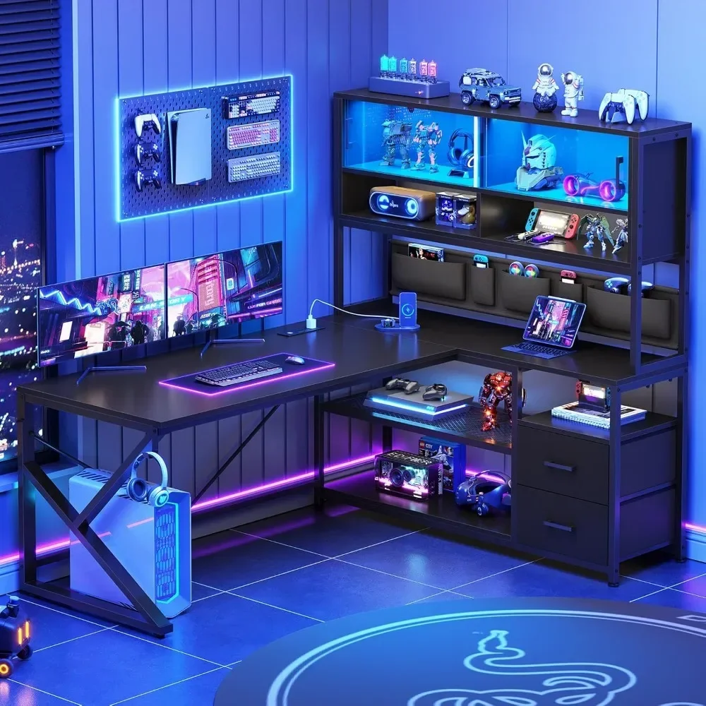L-shaped gaming desk home