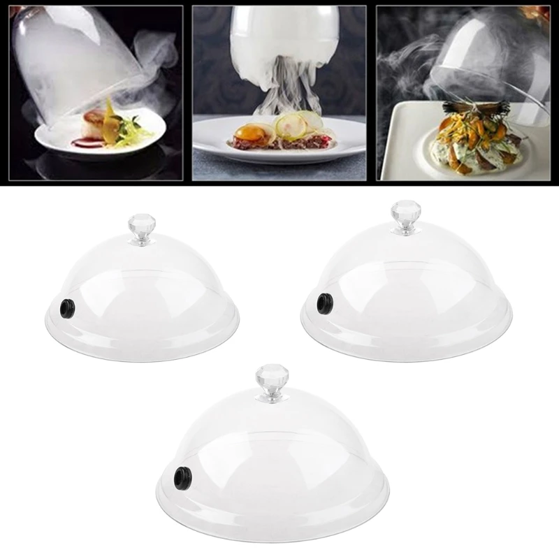 Home Smoking Dome Cover Kitchen Cooking Smoke Hood Acrylic Smoke Infuser Cloche Lid for Smoker Sprayer Plates Bowls