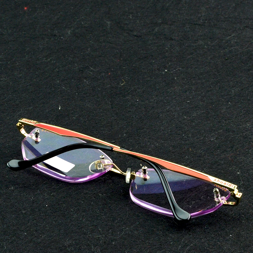 Handcrafted rimless Rectangle Women Fashion Reading Glasses +0.75 +1 +1.25 +1.5 +1.75 To +4 6