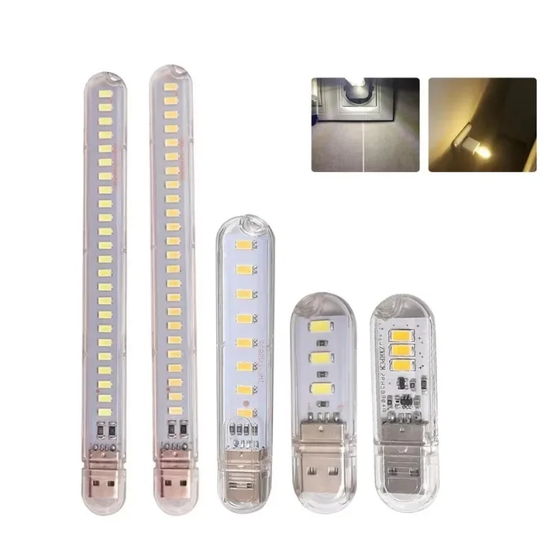 미니 5V USB Led 밤 빛 3-24LED 책 빛 보조베터리 PC 노트북에 대 한 터치 스위치와 램프 옆에 휴대용 독서 책상