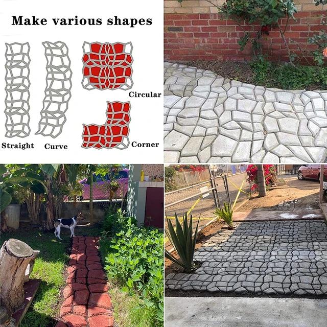 Újrafelhasználható Hexagon Walk Path Maker Beton Formák Ajándéktáblával Járó Burkolat Burkolatával Stepping Stone Mold Diy Terasz Szerszám - Image 6