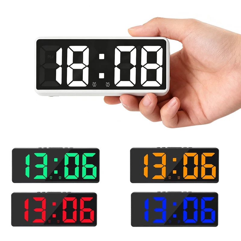 Digital Alarm Clock Voice Control Teperature Snooze Night Mode Desktop Table Clock 12/24H Anti-disturb Funtion LED Clocks Watch 1