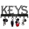 Metal Wall Mounted Storage Rack Floating Key Holder Hook, Adhesive/Punching Installation Storage Rack 1