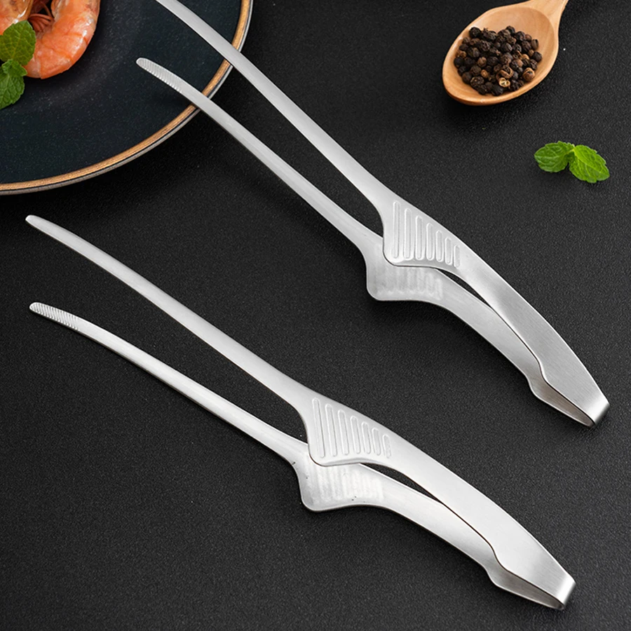 Food Tongs Stainless Steel BBQ Steak Grilling
