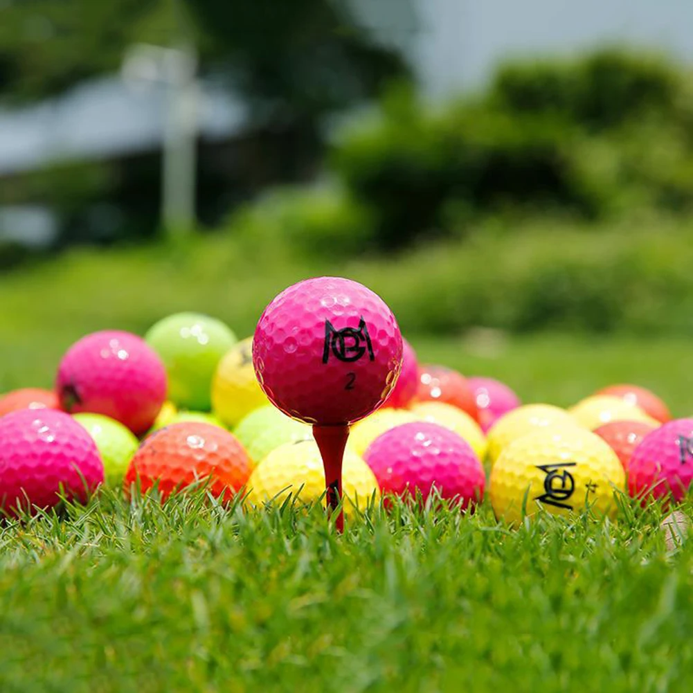 Description Picture 6 of item12 Pcs/Box Golf Color Ball Spins Less and Faster Core 2 Layer Soft Feel Golf Balls for Indoor Outdoor Training Colorful Balls
