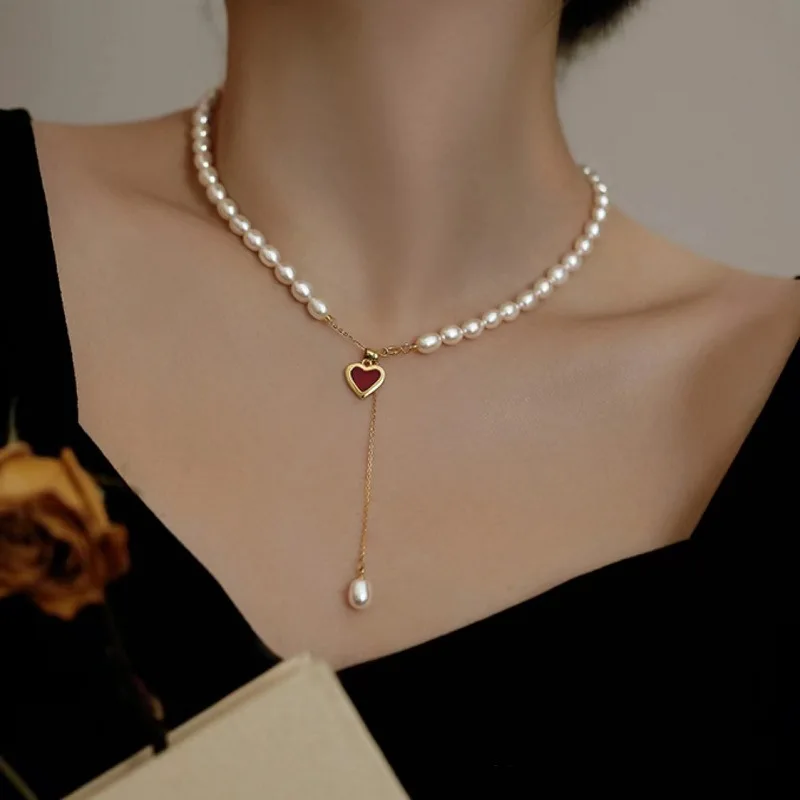 100% Natural Freshwater Pearl Romantic Love Heart Female Jewelry Set For Women Necklace Bracelet Birthday Gifts No Fade Cheap 1