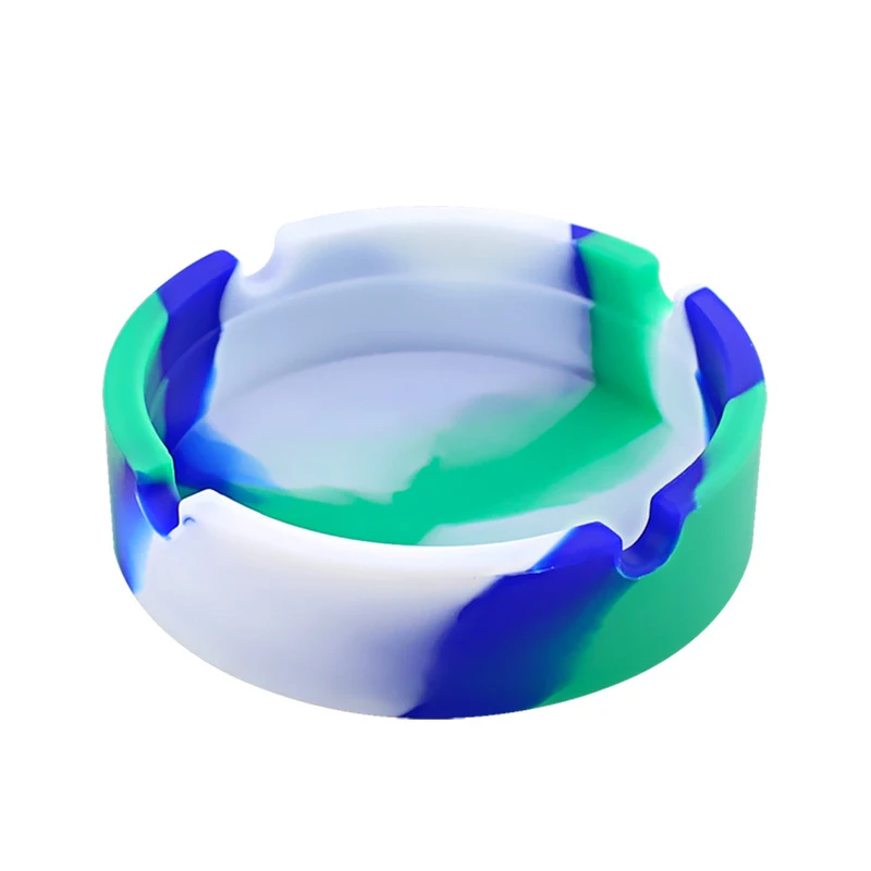 Soft Round Silicone Ashtray Durable Rubber Luminous Heat Resistant Glow in Dark