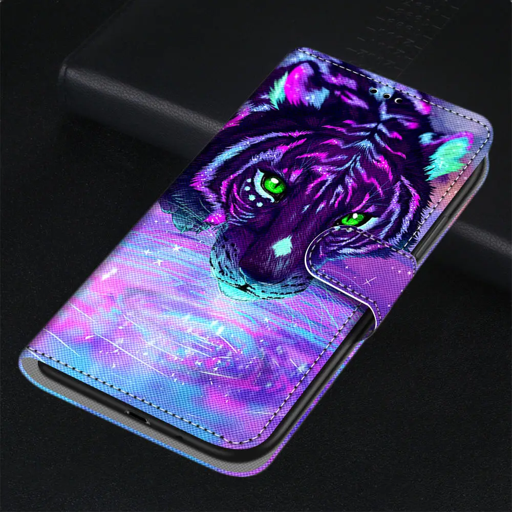 Lion Wolf Floral Girls Phone Bags Housing For Case Samsung Galaxy A10 A20 A30 A01 A03 Core A03S A13 4G A33 A53 M52 5G S5 D08F 