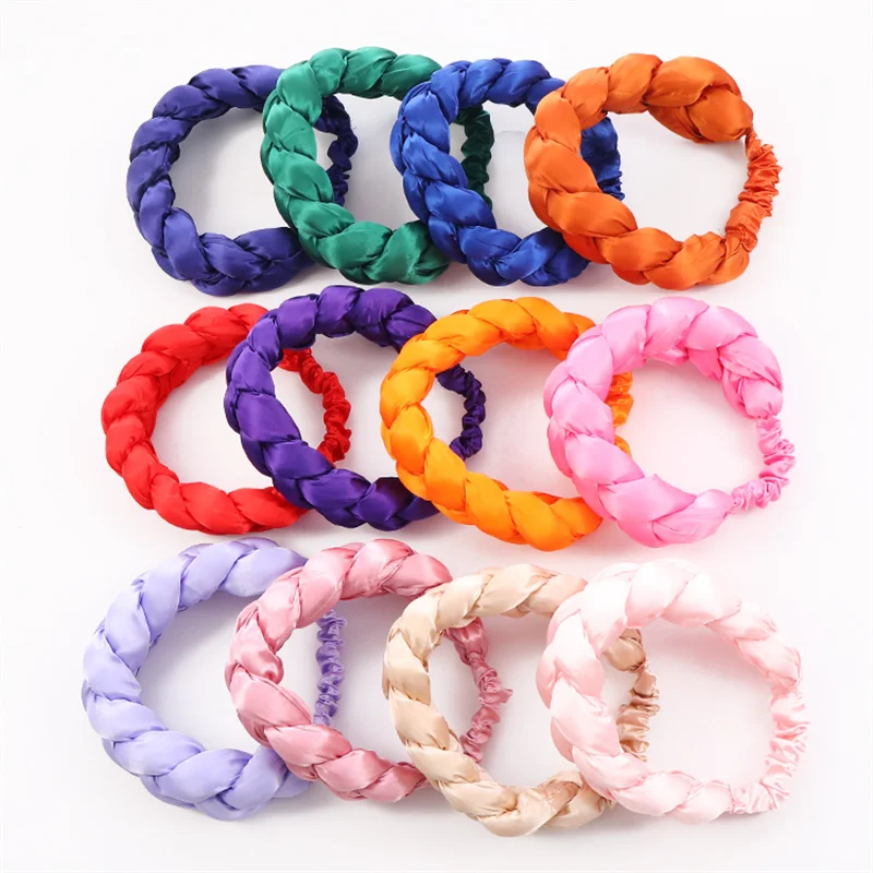 African Head Wraps Fashion Candy Color Braids Twist Headbands For Women African Headwear Elastic Hair Bands Ladies Turban Female Bandage Headwrap