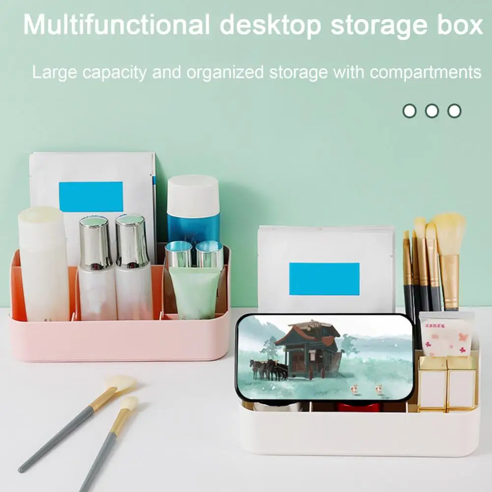 

Stackable Grid Storage Box Japanese Cosmetic Organizer Durable Multi-compartment Storage Box Desktop Skincare for Space-saving