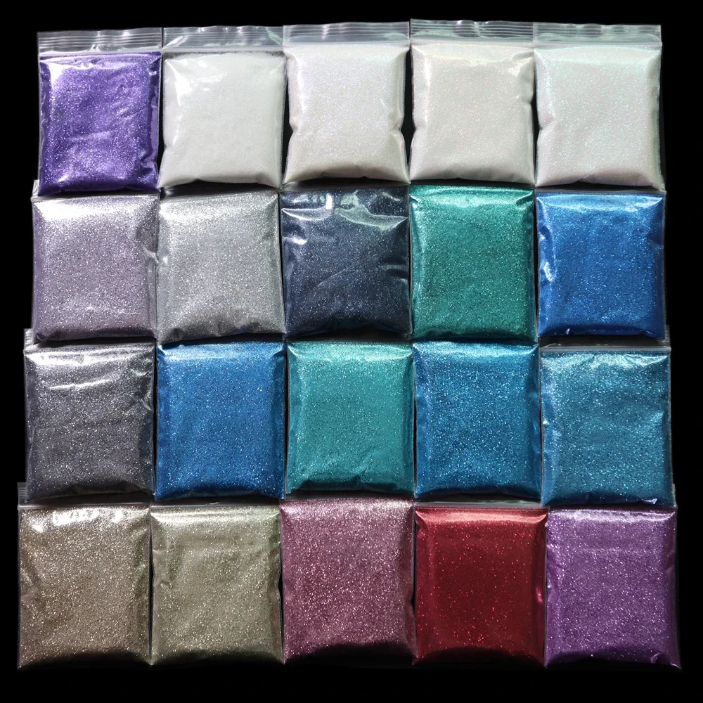 Iridescent Ultra-Fine Nail Glitter Powder - 80 Vivid Colors, 20g Pack