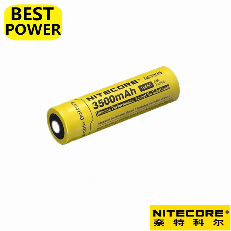 

Перезаряжаемый литий-ионный аккумулятор Nitecore NL1835, 18650, 3500 мАч, новая версия NL1834, 3,7 в, Втч, высокое качество, с защитой, 1 шт.