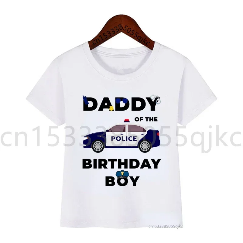 Policeman Car Family Matching Birthday Party Shirts Personalized Police T Shirts Boys Any Age Name My Kids Shirts T Shirts 2