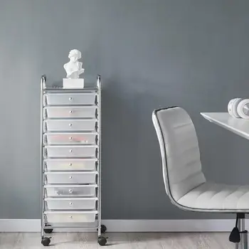 Rolling Cart Organizer Trolley with 10 Storage Drawers 2