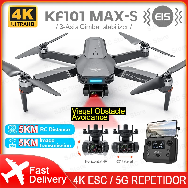 Drone Quadcopter KF101 Max-S GPS Drone 4K Professional HD Camera FPV 3-Axis Gimbal Foldable