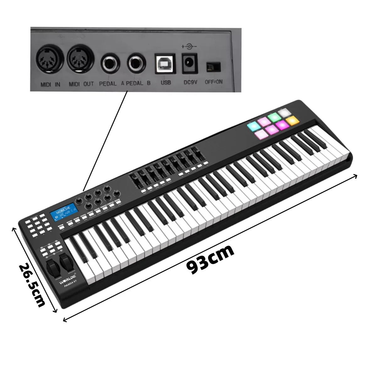 61Key MIDI Keyboard iOS/Android Plug&Play USB-C Bus Power electronic musical instrument,electronic piano