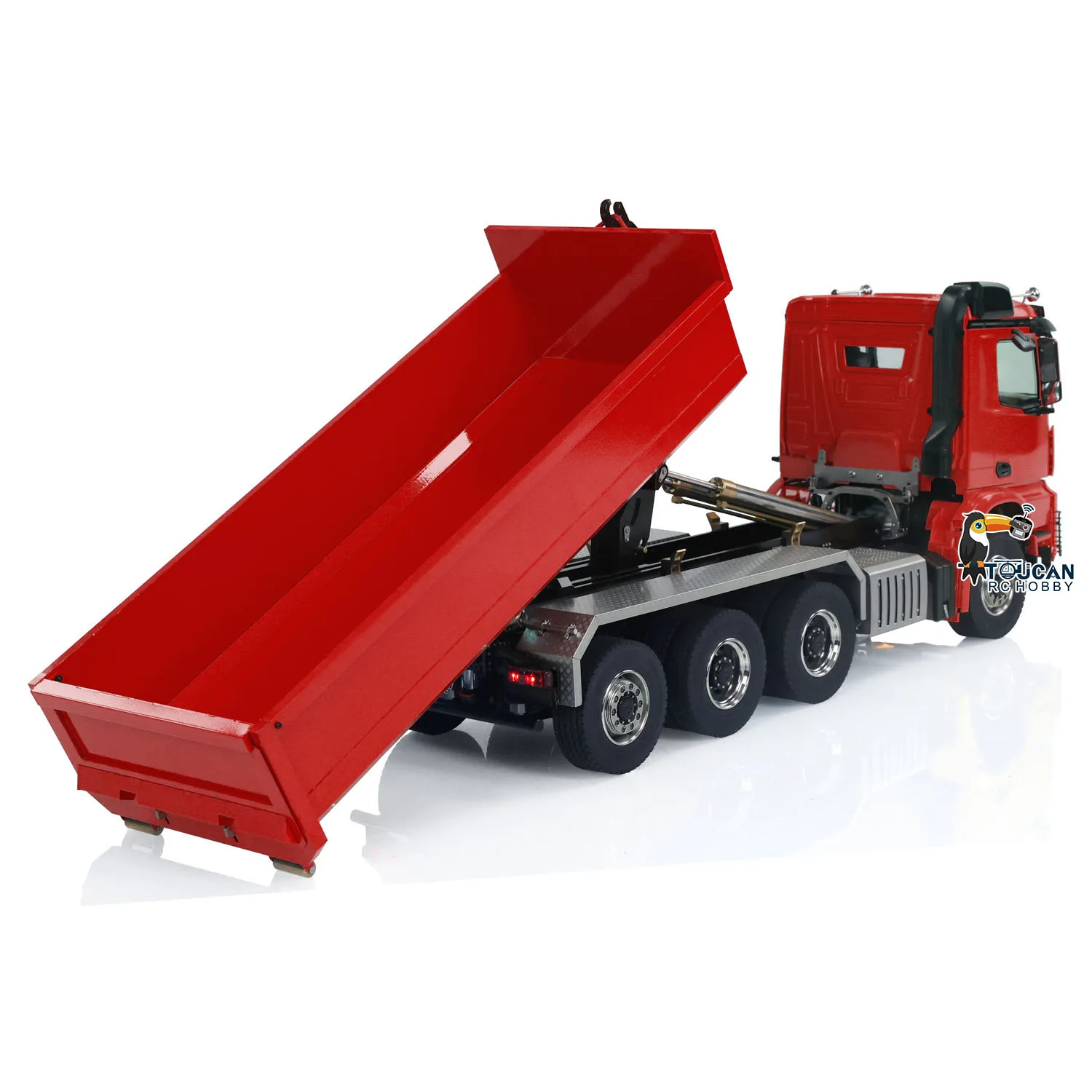 Gifts 1/14 RC Hydraulic 8x8 Roll On Off Full Dump Truck Remote Control Finished Dumper Car Sound Light Toy Tipper Model TH23682 5