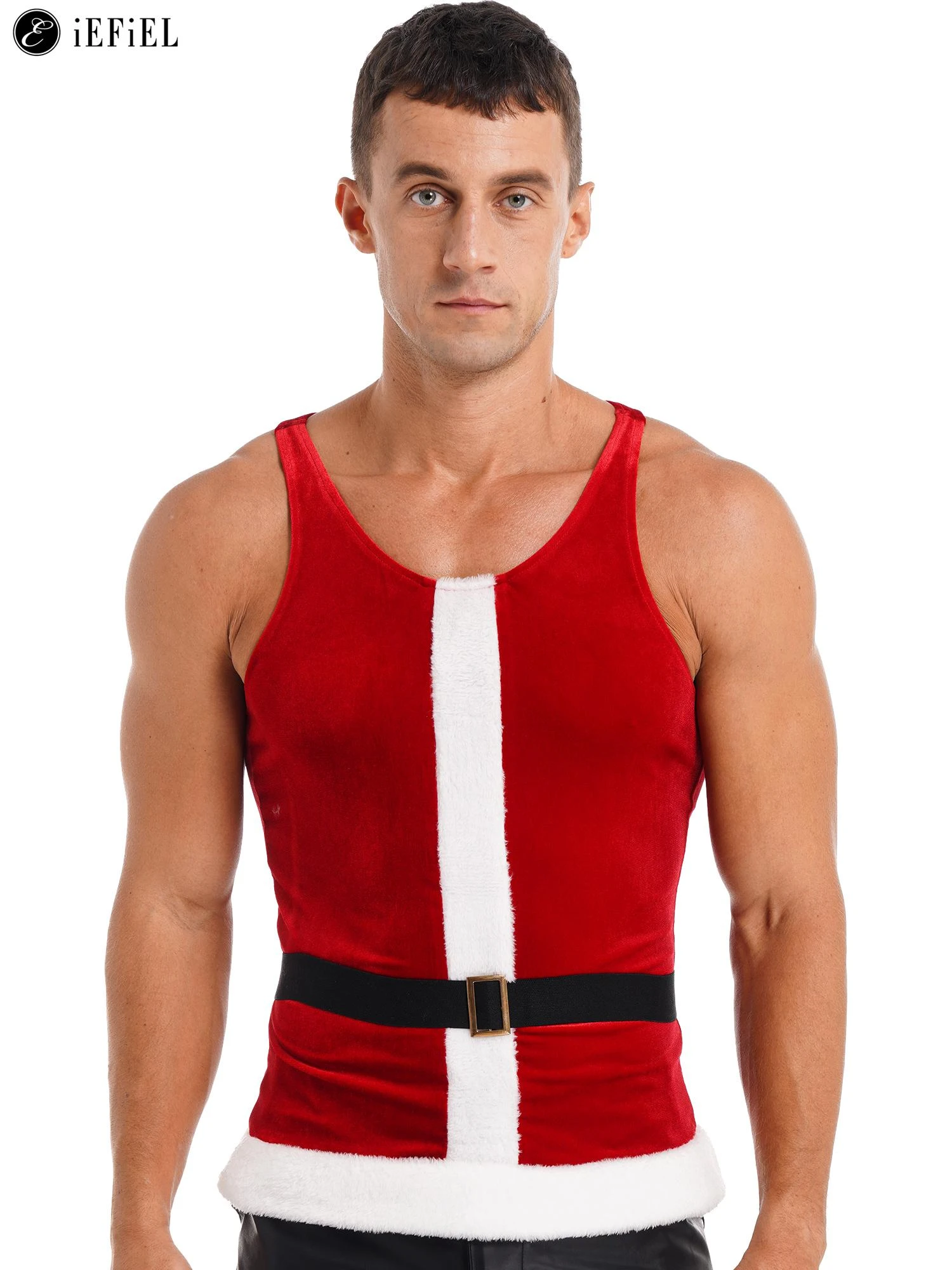 Christmas Fancy Dress Costume Men's Christmas Tank Top Sleeveless