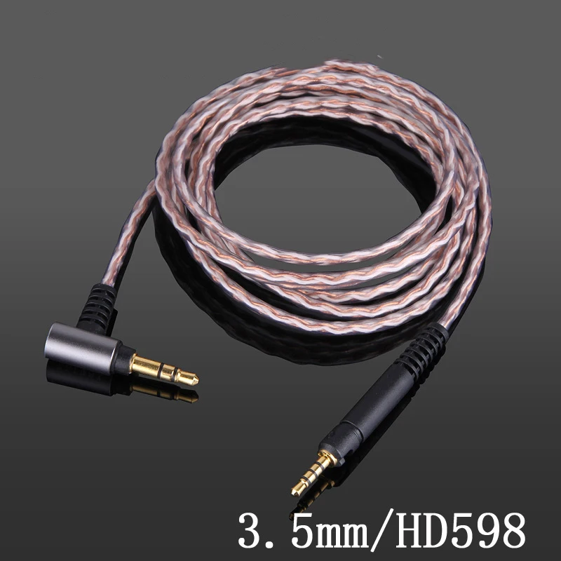 Único Cristal Cobre Headest Cabo de Atualização para Sennheiser Hd598 Hd518 Hd558 Hd569 Hd579 Hd598se Hd2.30 44 mm 25 mm Hd560s 100 - Image 3