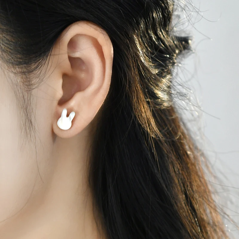 Ashiqi Natural Shell Rabbit Earrings 925 Sterling Silver Fashion Jewelry For Women New Trend Stud Earrings Aliexpress