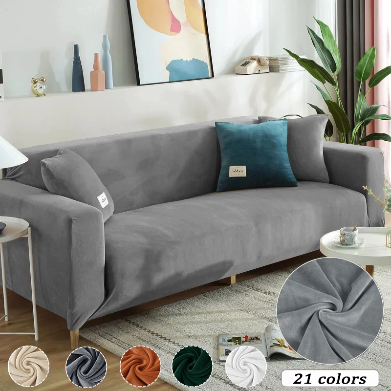 

Velvet Thicken Sofa Cover Elastic Sofa Silpcover For Living Room Warm L- shape Corner Sofa Covers Couch Covers 1/2/3/4 Seater