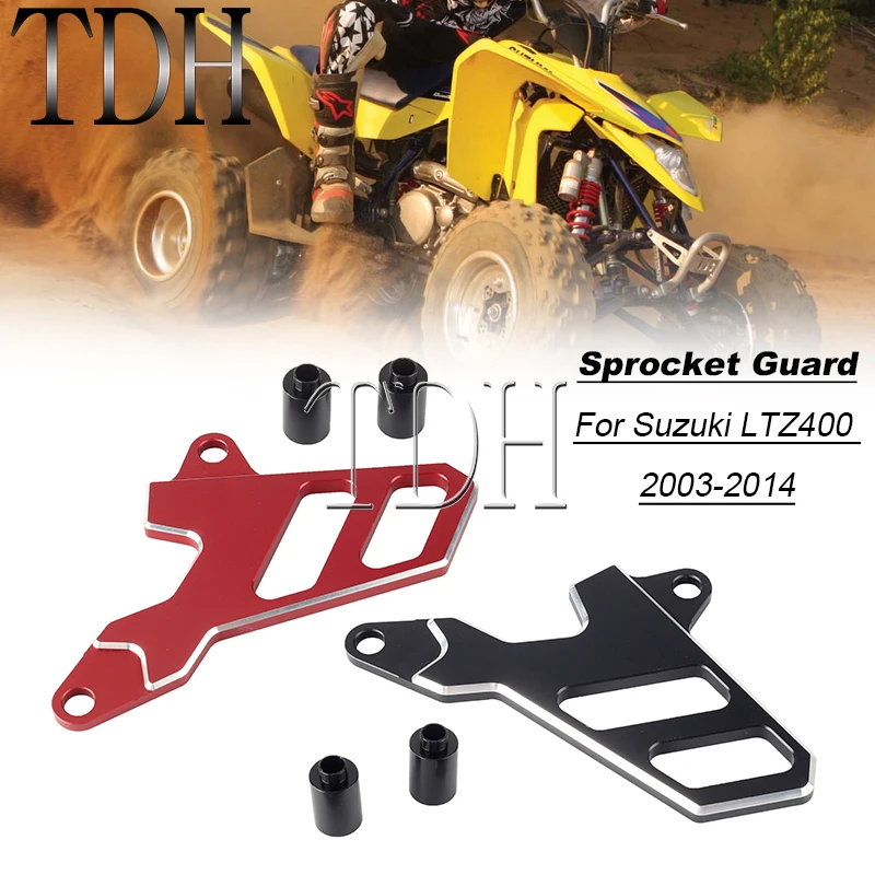 LTZ400RedBlackFrontSprocketCoversChainGuardProtectorFrameFor