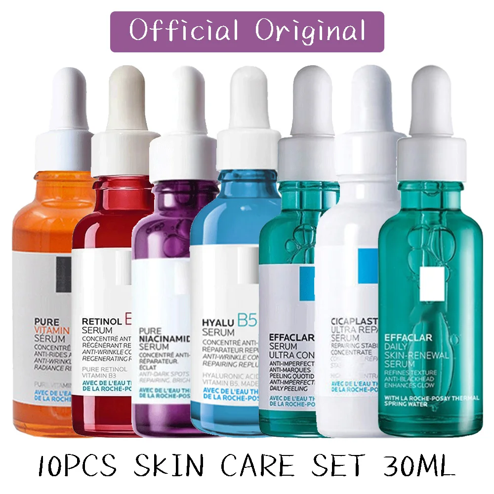 

10PCS Original Effaclar/Hyalu/Cicaplast B5/Niacinamide 10/Retinol B3/Effaclar Serum Anti-aging NourishingSkin Care Set 30ml