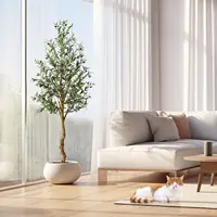 1Pc/2Pcs Artificial Olive Tree 4ft / 5ft / 6ft, Large Artificial Plants Fake Plastic Plants in Pot for Home Bedroom Decor 3