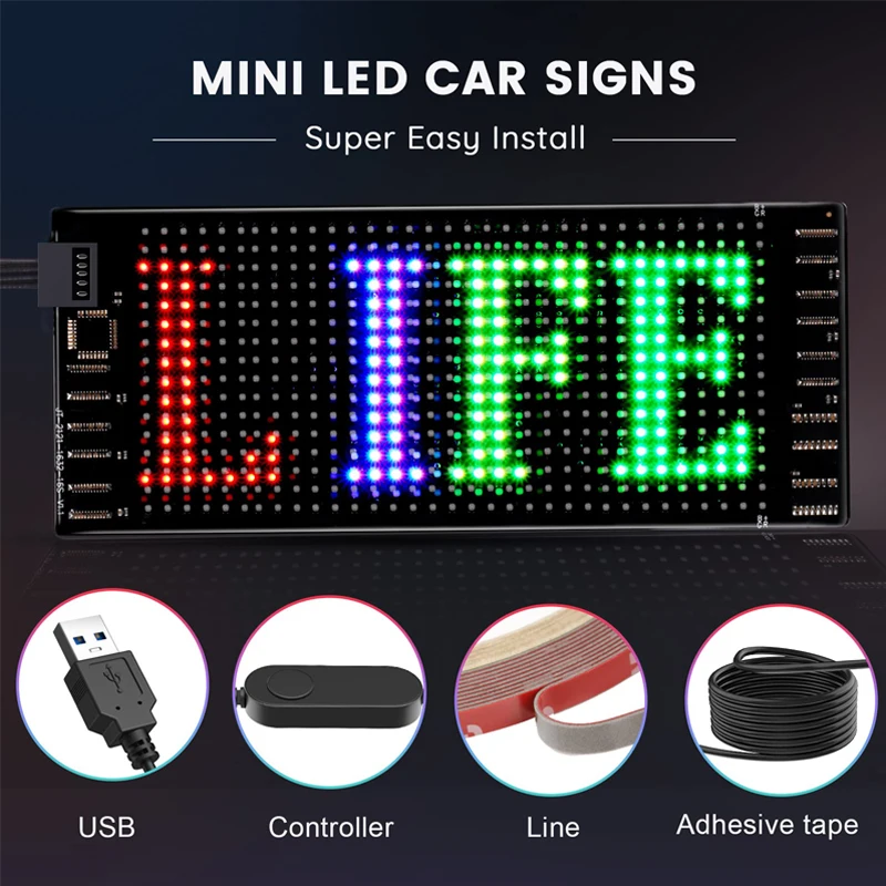 Programmable Car Signs, Programmable LED Sign for Cars