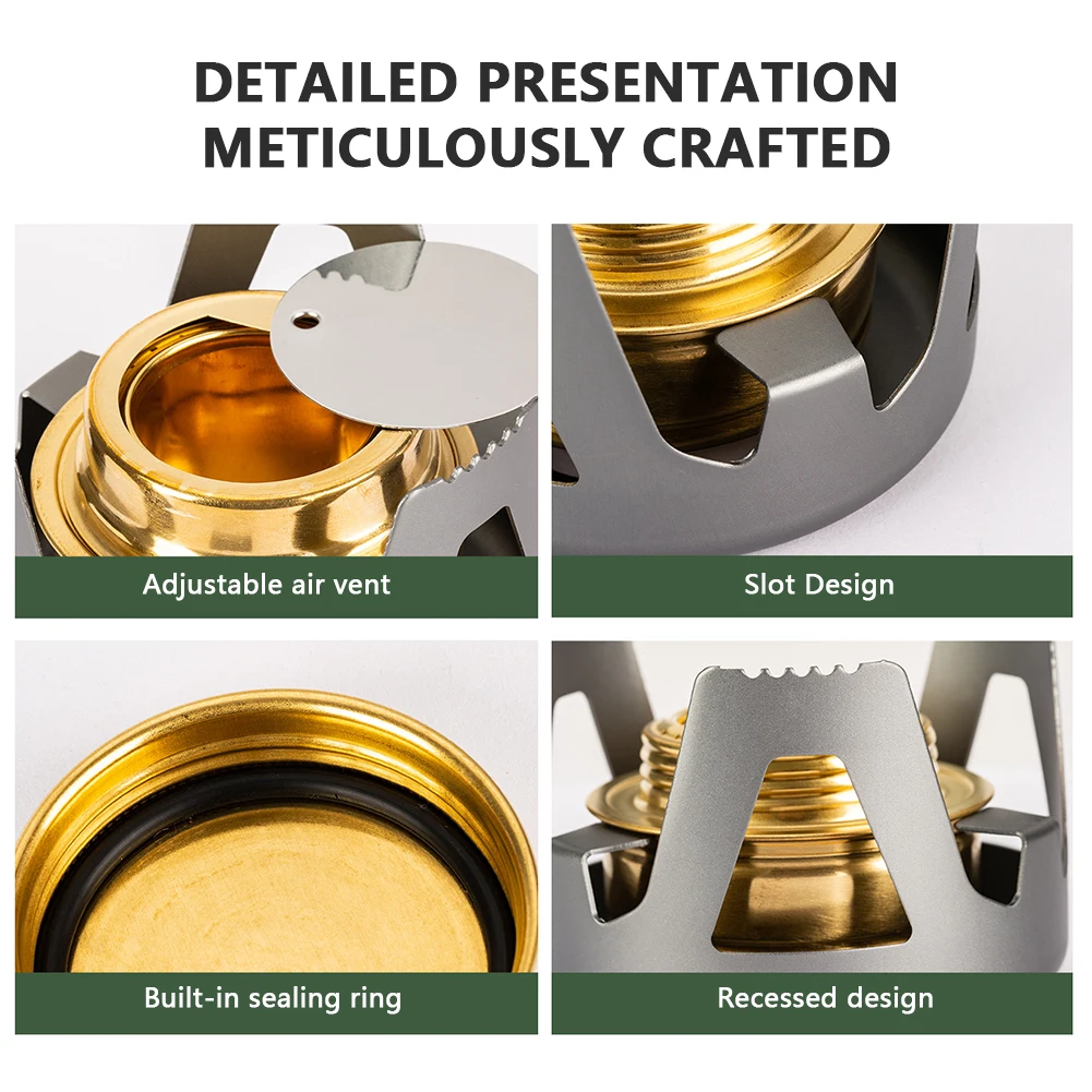 1PC Portable Mini Alcohol Stove Outdoor Camping Stove Adjustable Flame Picnic Barbecue Fishing with Aluminum Alloy Structure