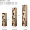 Small Narrow Corner Bookcase -Tall Gap Freestanding Storage Cabinet, 8 Lattices Open Shelves Tower Rack, Cubes Bookshelf 2