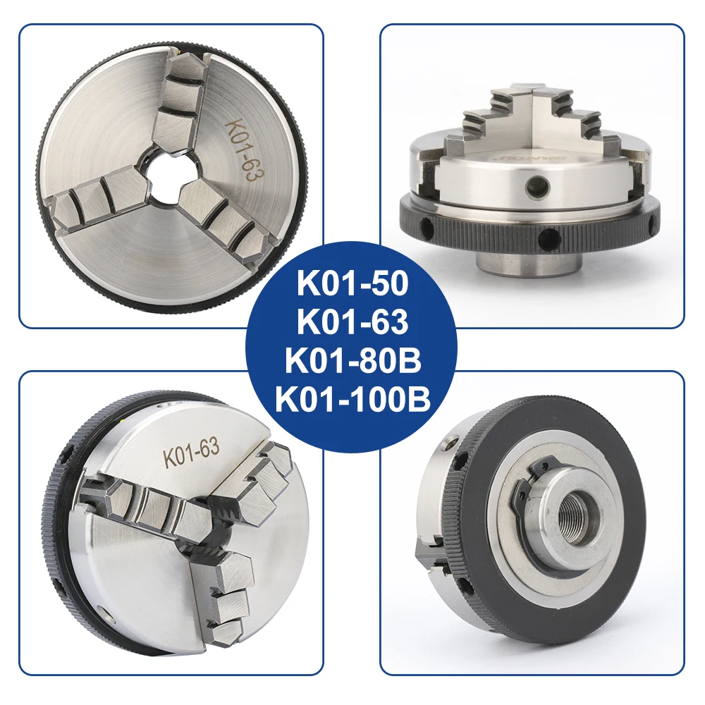 XCAN Drehmaschine Chuck K01 50 63 80B 100B Selbst-Zentrierung Mini Drehmaschine Chuck 3 Kiefer Holz Drehmaschine Werkzeug – Detail 6