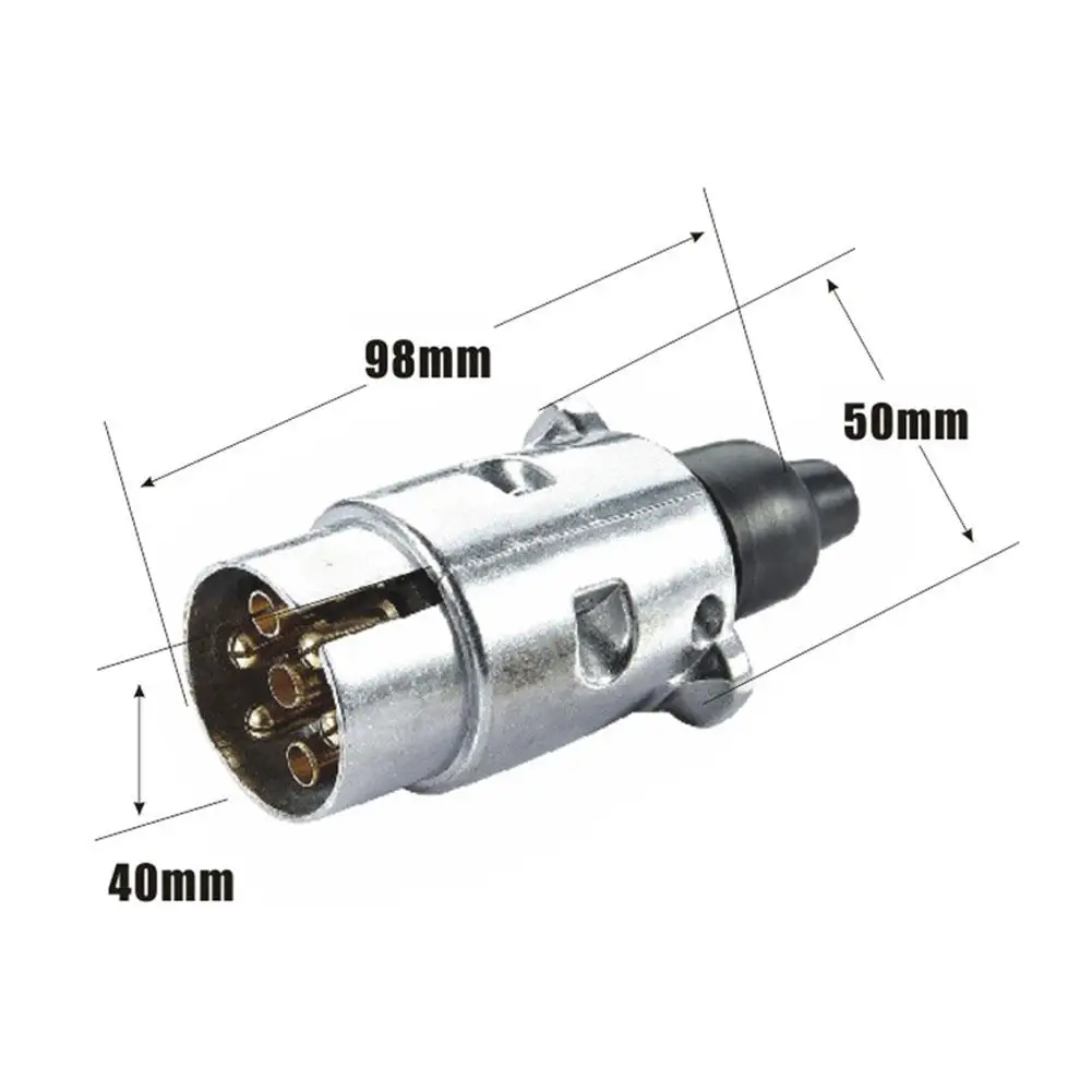 7 Pin Trailer Socket Towbar Metal Aluminum Alloy Plug 7 Pole Towing Connectors Adapter For Boats RV Truck trailer plug socket set