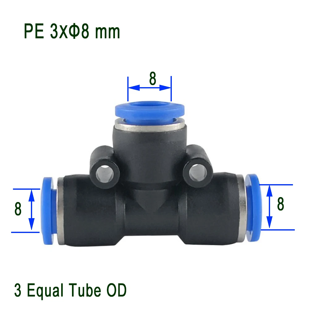 8mm Misting Fogger Nozzle 5pcs Orifice0.1mm-0.8mm with Quick Slip Lock Tee Connectors for Home Garden Irrigatiion Cooling System 4