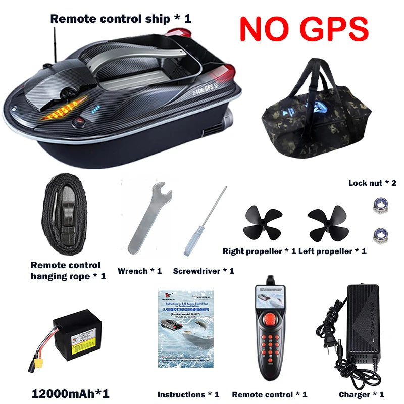 817 GPS BAIT BOAT Voice Announcements 500m Load 3KG Automatic Cruise Return Dual Motor Fish Finder Independent Control of Silo