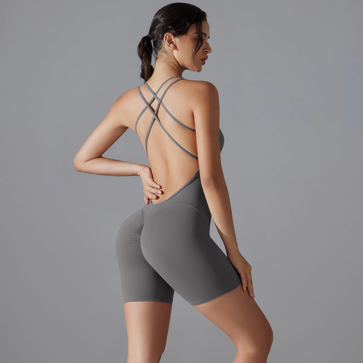 Yoga set sports set gym workout set sportswear set fitness set fitness jumpsuit fitness one piece wear yoga set romper backless stretch bodysuit gym clothes push up sportswear tummy control skinny