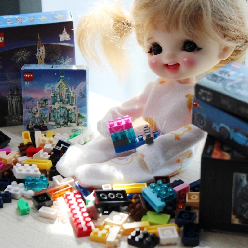 Pretend Play Miniature Dollhouse Building Block for Barbies OB11 Doll House Decoration Accessories 1/12 Scale doll accessories doll house decoration