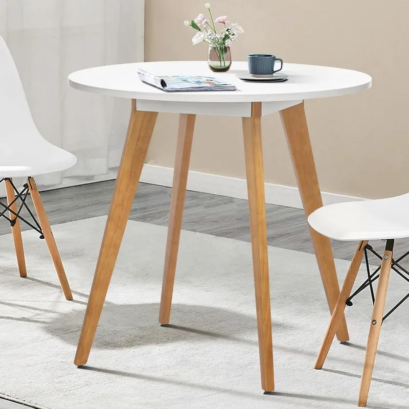 Kitchen Table with Soild Wooden Legs Mid Century Modern Table for Dinning Room, Living Room (31.5" W x 31.5" D x 30.03" H) 4