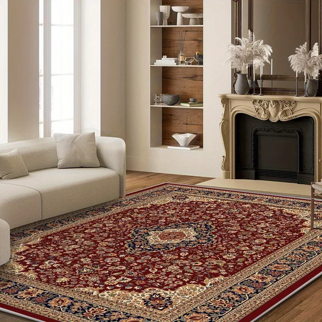Floral Geometric Velvet Rug 6